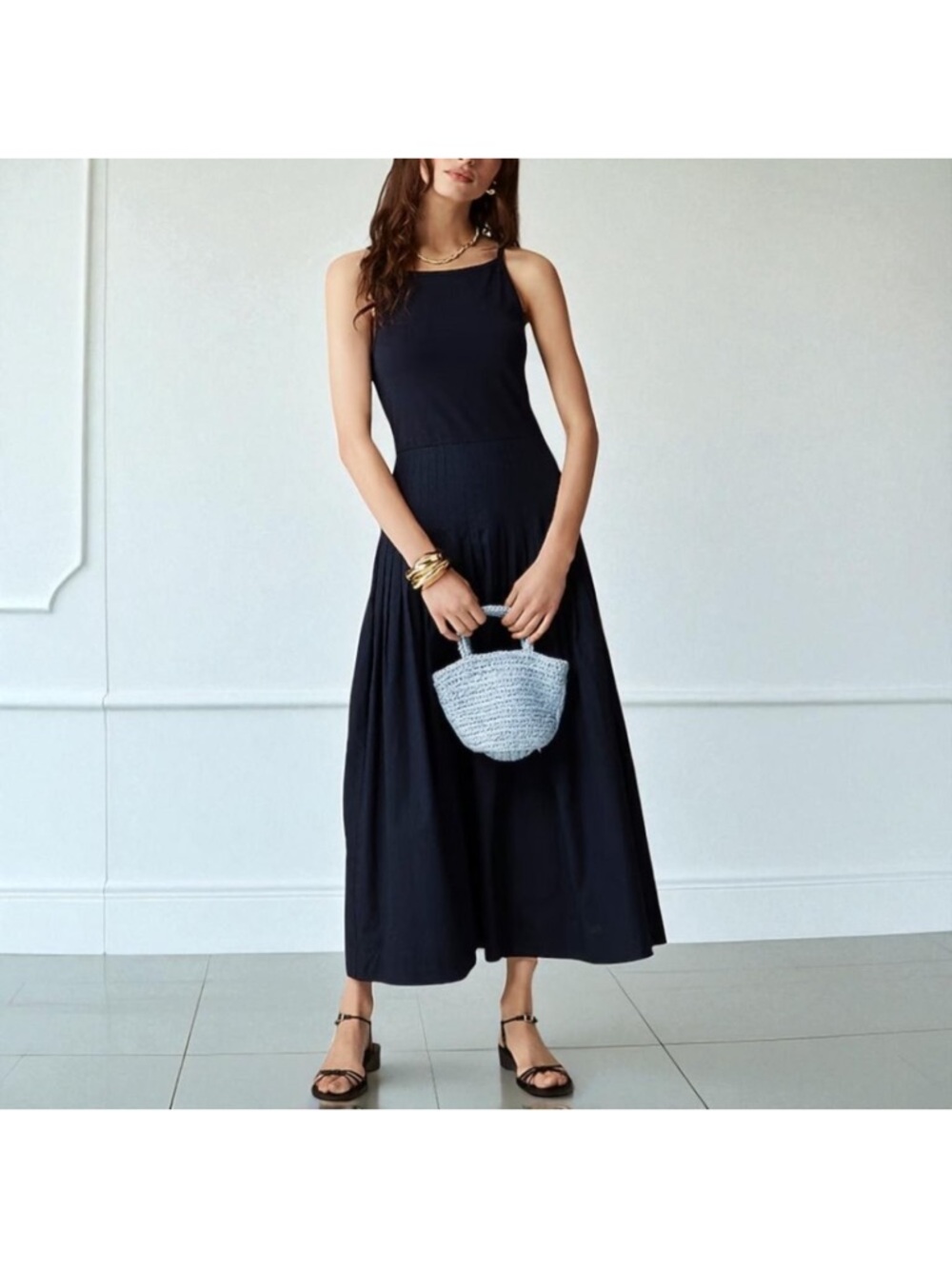 J. Crew Navy High-Neck Sleeveless Maxi Dress